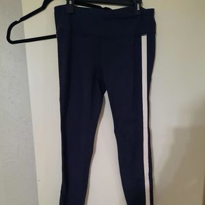 Athleta large tall black and white reflective leggings running